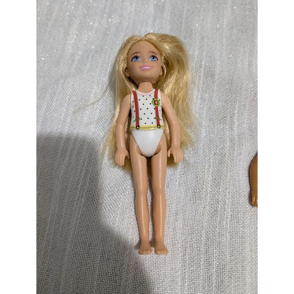 Lot‎ Of 4 Barbie Chelsea Dolls In Swimwear Outfits Various Hair Colors